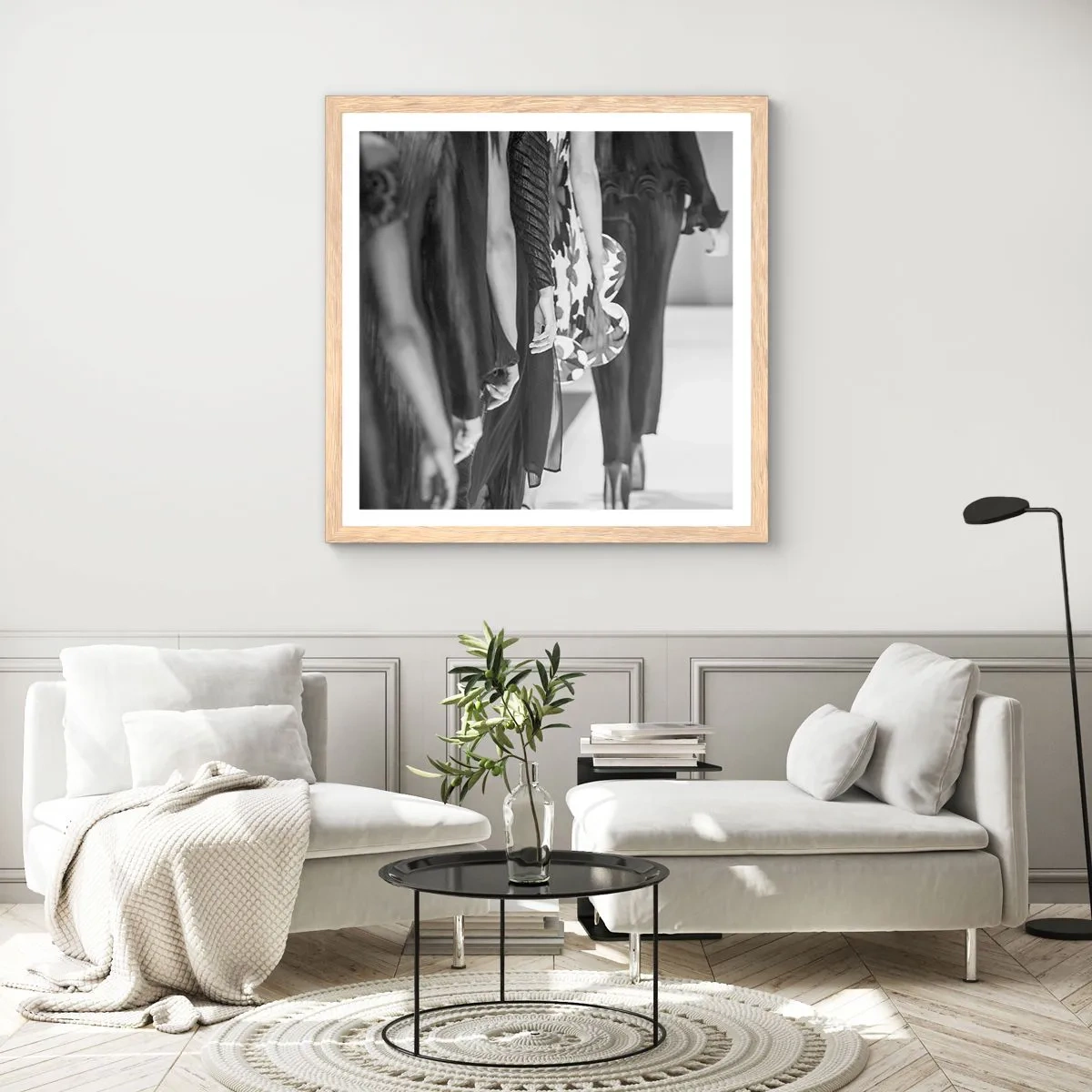 Pôster com moldura de carvalho claro - Um desfile estiloso - 30x30 cm