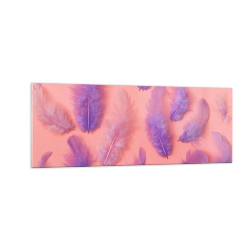 Quadro em vidro - Ave lilás do desejo - 140x50 cm