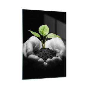 Quadro em vidro - Eu amo a natureza, eu a protejo - 50x70 cm