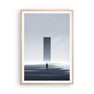 Pôster com moldura de carvalho claro - Oportunidade ou ameaça? - 70x100 cm