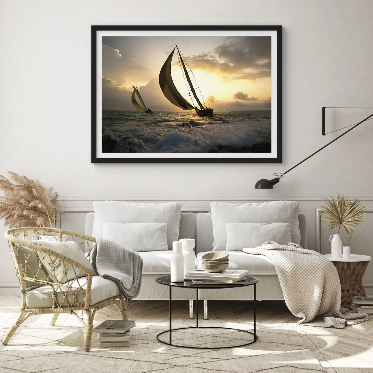 Pôster com moldura preta - Com o vento e contra o vento - 91x61 cm