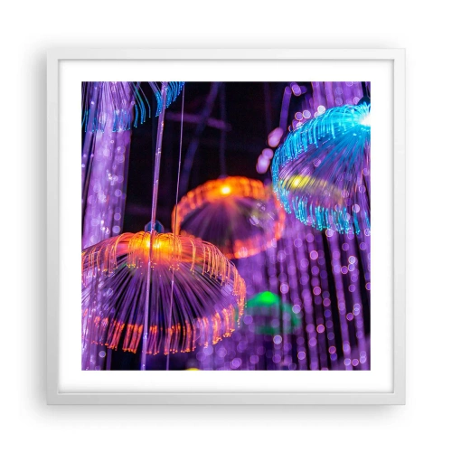 Pôster em moldura branca - Fonte de luz - 50x50 cm