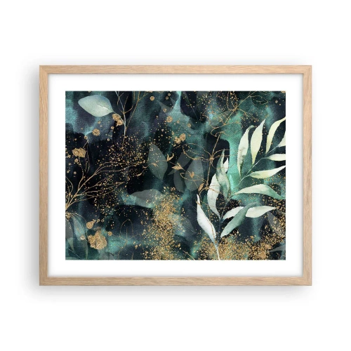 Pôster com moldura de carvalho claro - Jardim Mágico - 50x40 cm