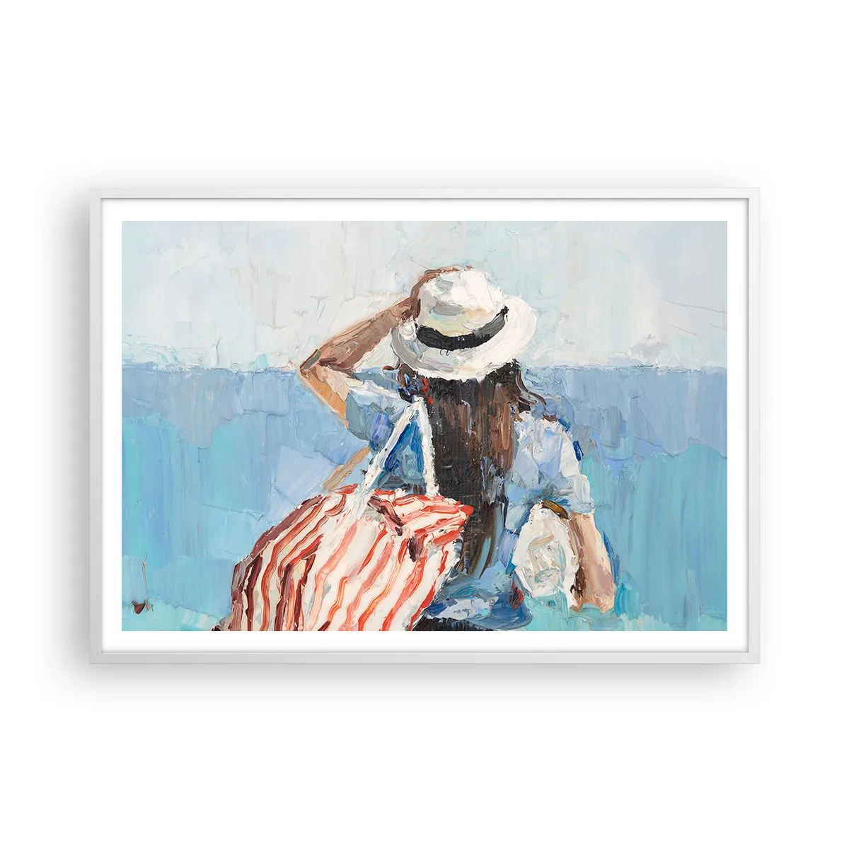 Pôster em moldura branca - Bem-vindo às suas férias - 100x70 cm