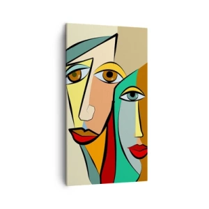 Quadro em tela - Casal cubista - 45x80 cm
