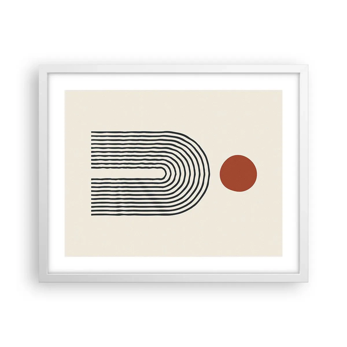 Pôster em moldura branca - Magnetismo de formas e cores - 50x40 cm