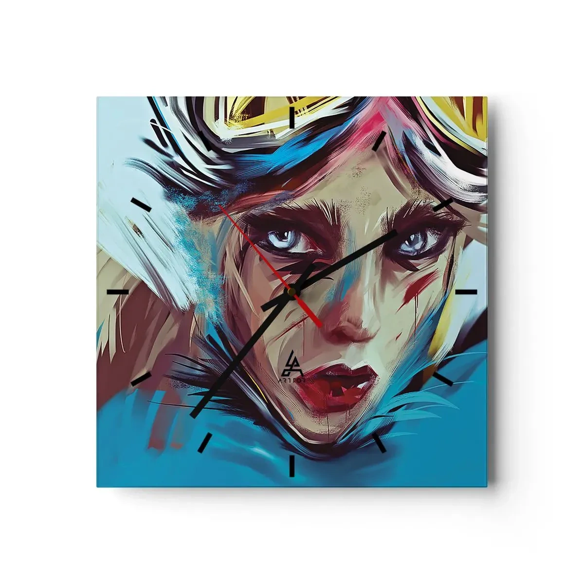 Relógio de parede - Relógio em vidro - A guerreira das estradas - 30x30 cm