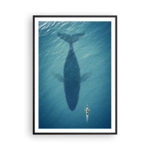 Pôster com moldura preta - Encontro no oceano - 70x100 cm