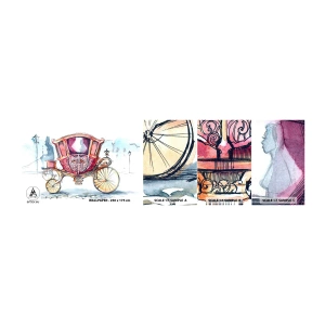 Amostra de Papel de Parede Standard Eco - Para um casamento ou para um baile? - Para crianças, Transporte, Viagem - 100x30 cm