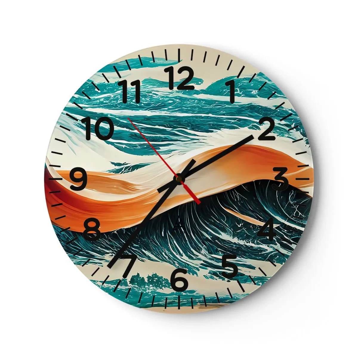 Relógio de parede - Relógio em vidro - O sonho de um surfista - 40x40 cm