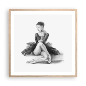Pôster com moldura de carvalho claro - Encantada pela dança - 60x60 cm