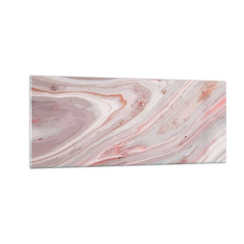 Quadro em vidro - Rosa líquido - 100x40 cm