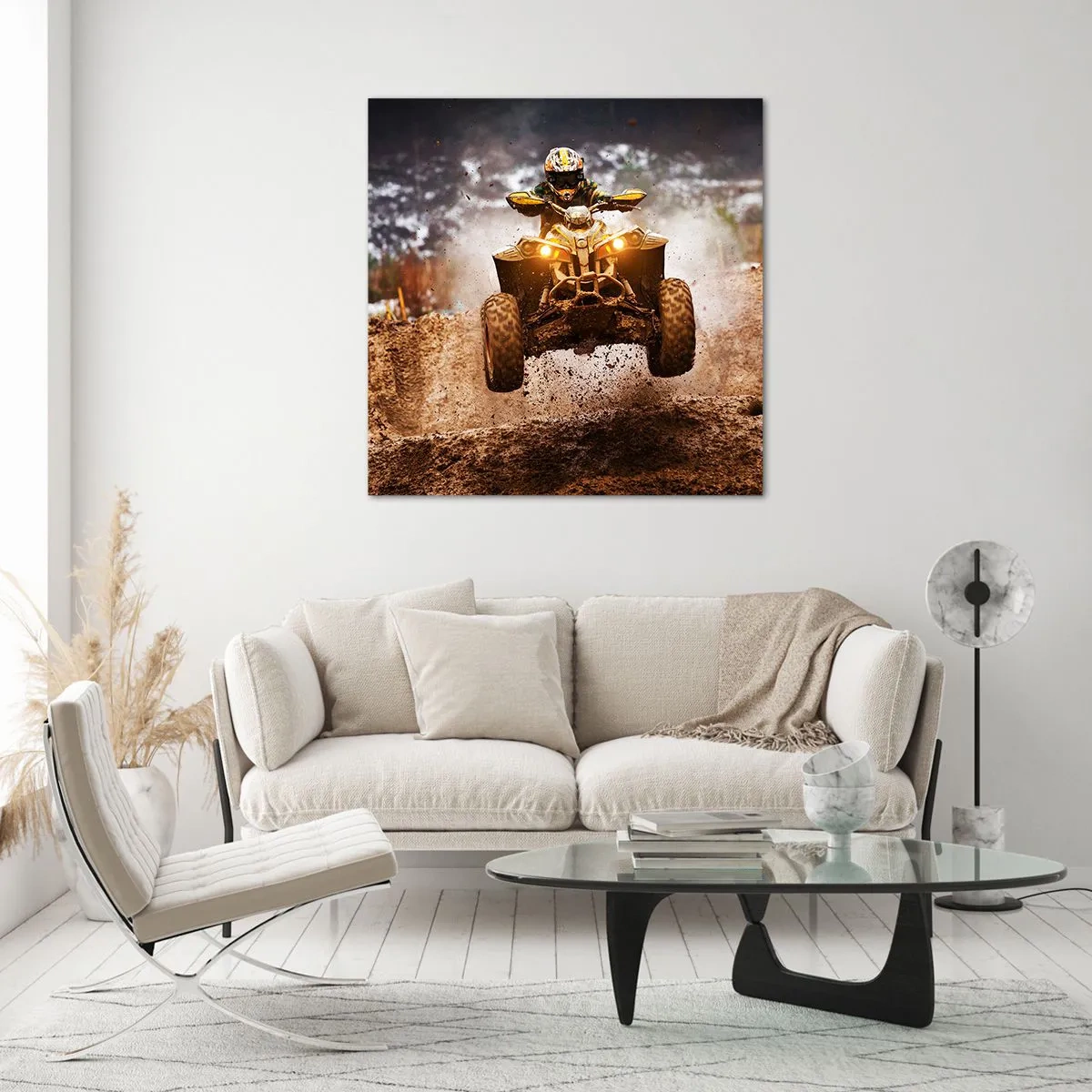 Quadro em vidro - No risk no fun - 60x60 cm