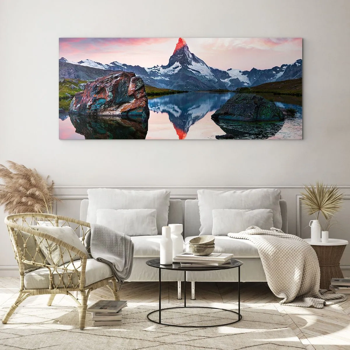 Quadro em vidro - O coração das montanhas é quente - 120x50 cm
