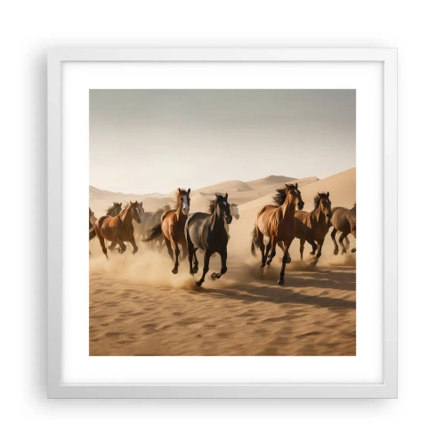 Pôster em moldura branca - Livre como o vento - 40x40 cm