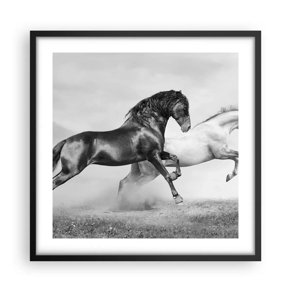 Pôster com moldura preta - Anjos e demônios - 50x50 cm