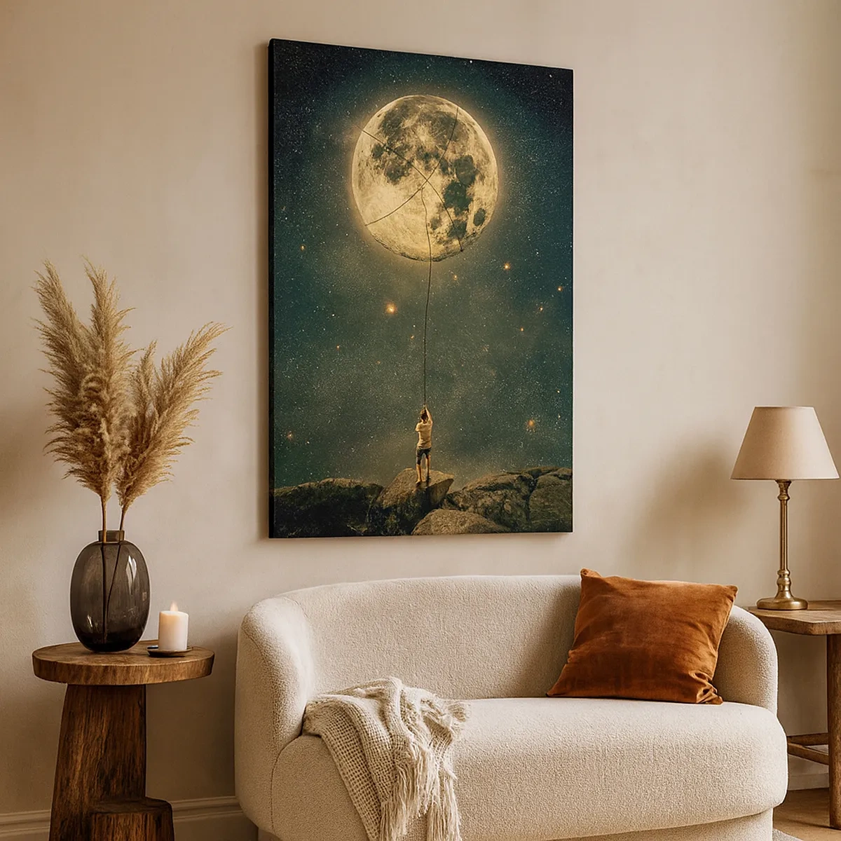 Quadro em tela - Aquele que roubou a lua - 50x70 cm