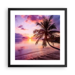 Pôster com moldura preta - Felicidade no horizonte - 40x40 cm