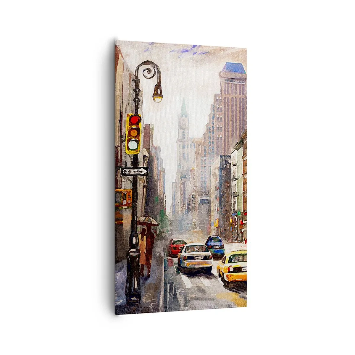 Quadro em tela - Nova York – colorida também na chuva - 65x120 cm