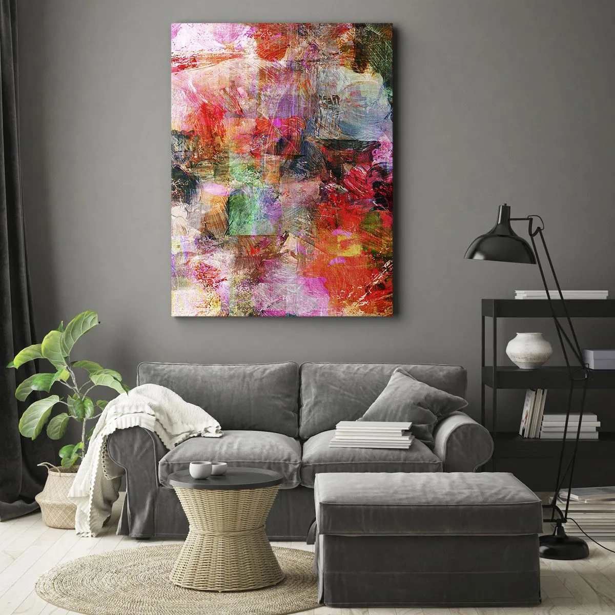 Quadro em tela - Viagem rosa - 45x80 cm