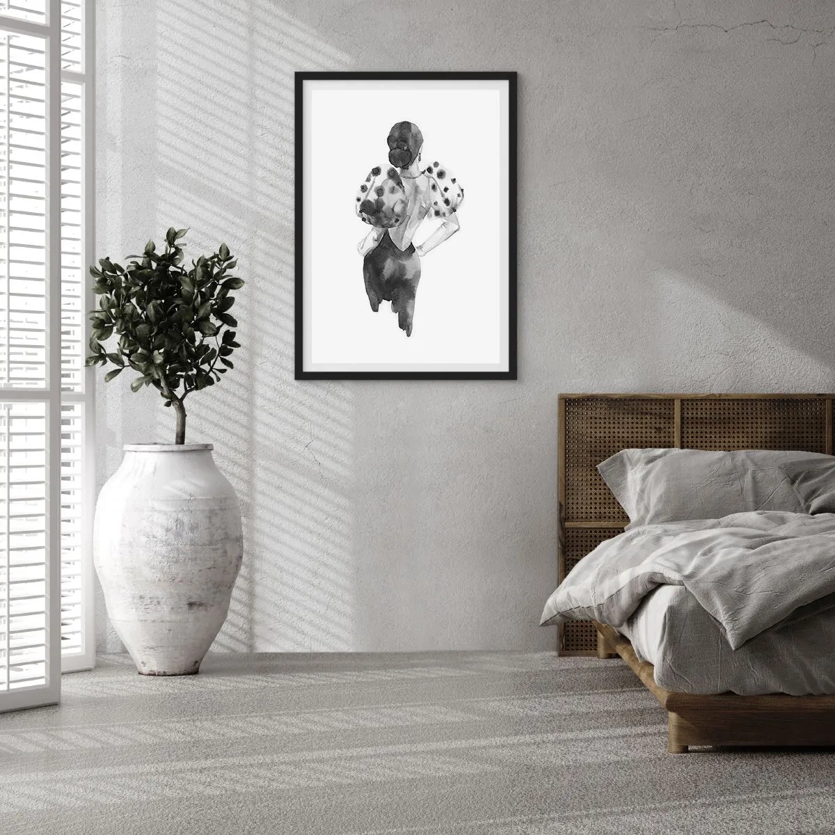 Pôster com moldura preta - Ela passou por aqui - 70x100 cm