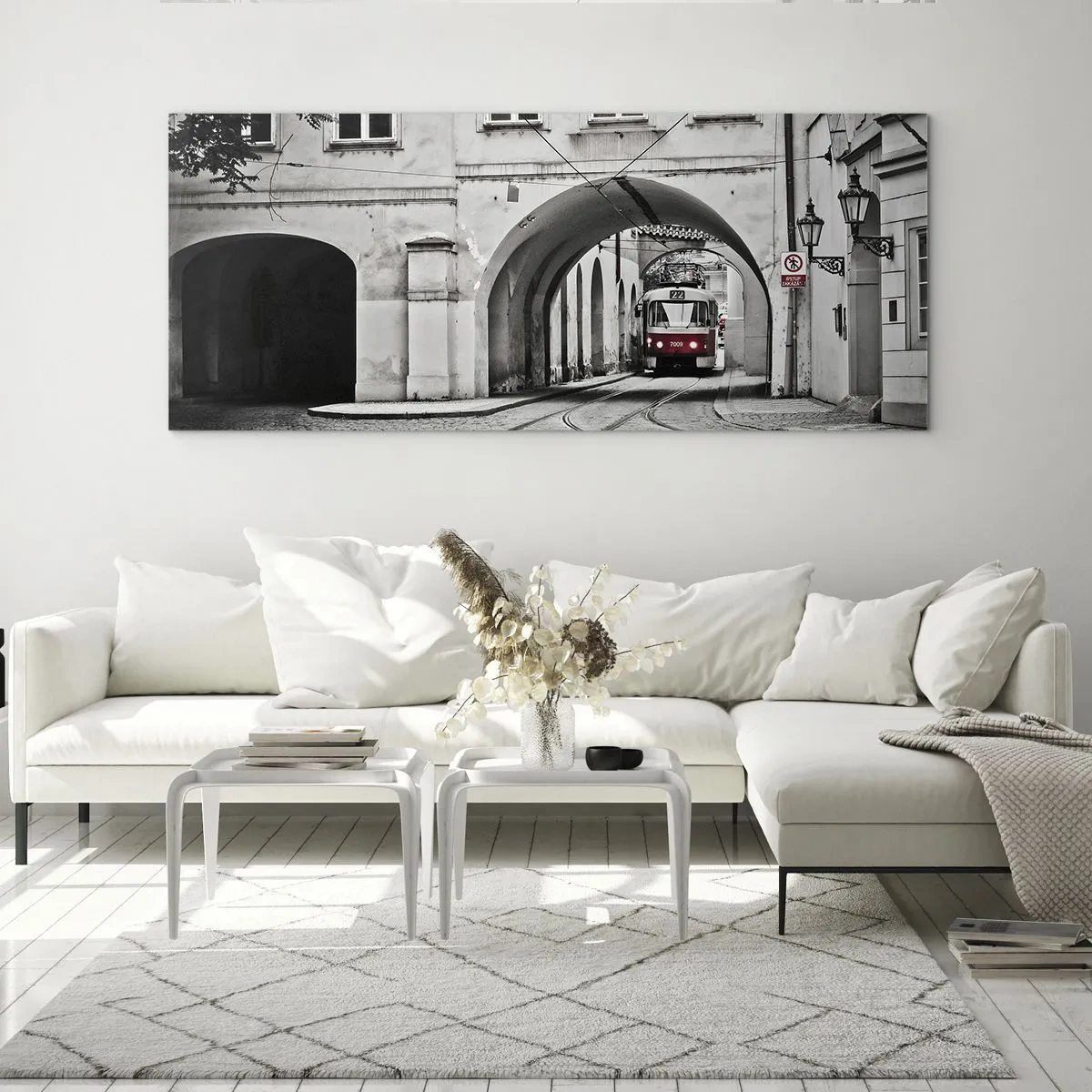 Quadro em vidro - Através do labirinto urbano - 100x40 cm