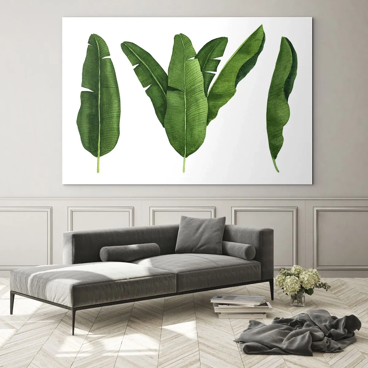 Quadro em vidro - Simetria verde - 100x70 cm