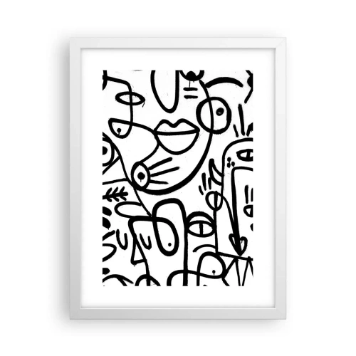 Pôster em moldura branca - Rostos e miragens - 30x40 cm