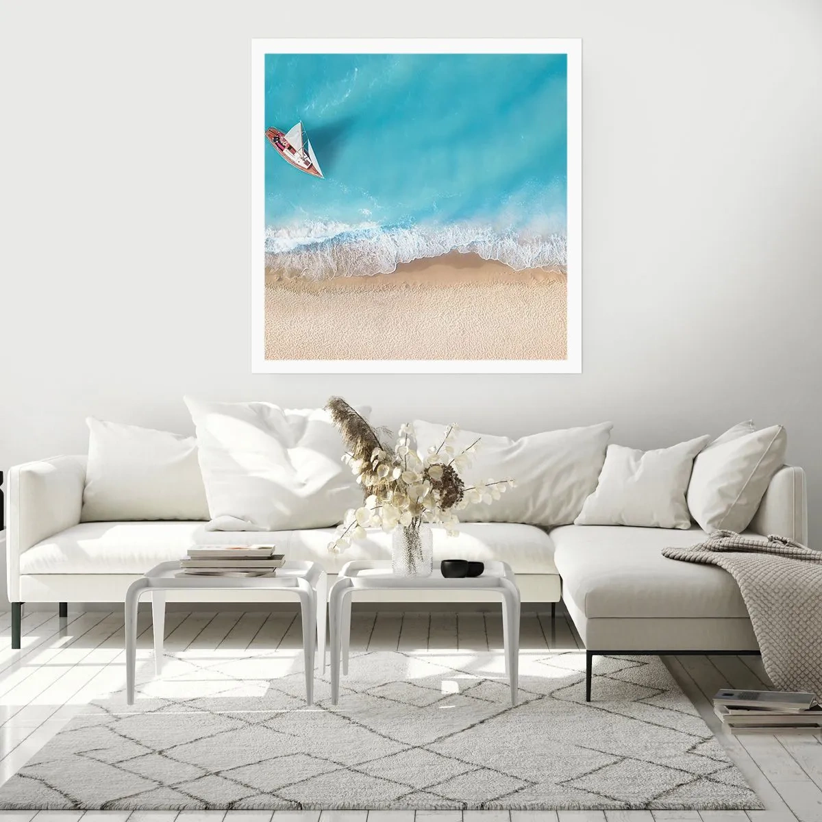 Pôster - No limite do azul e do ouro - 60x60 cm