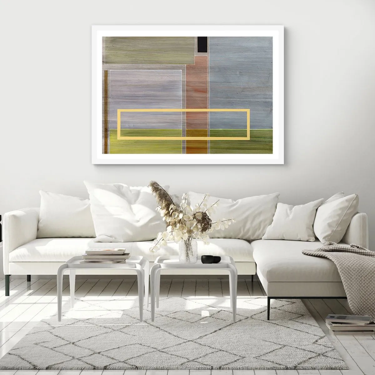 Pôster em moldura branca - Simples e calmo - 100x70 cm