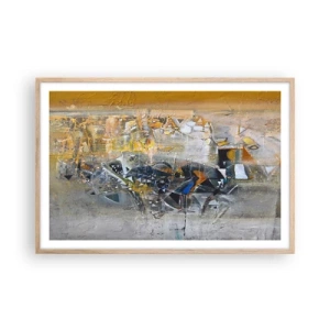 Pôster com moldura de carvalho claro - Tudo vai se encaixar - 91x61 cm