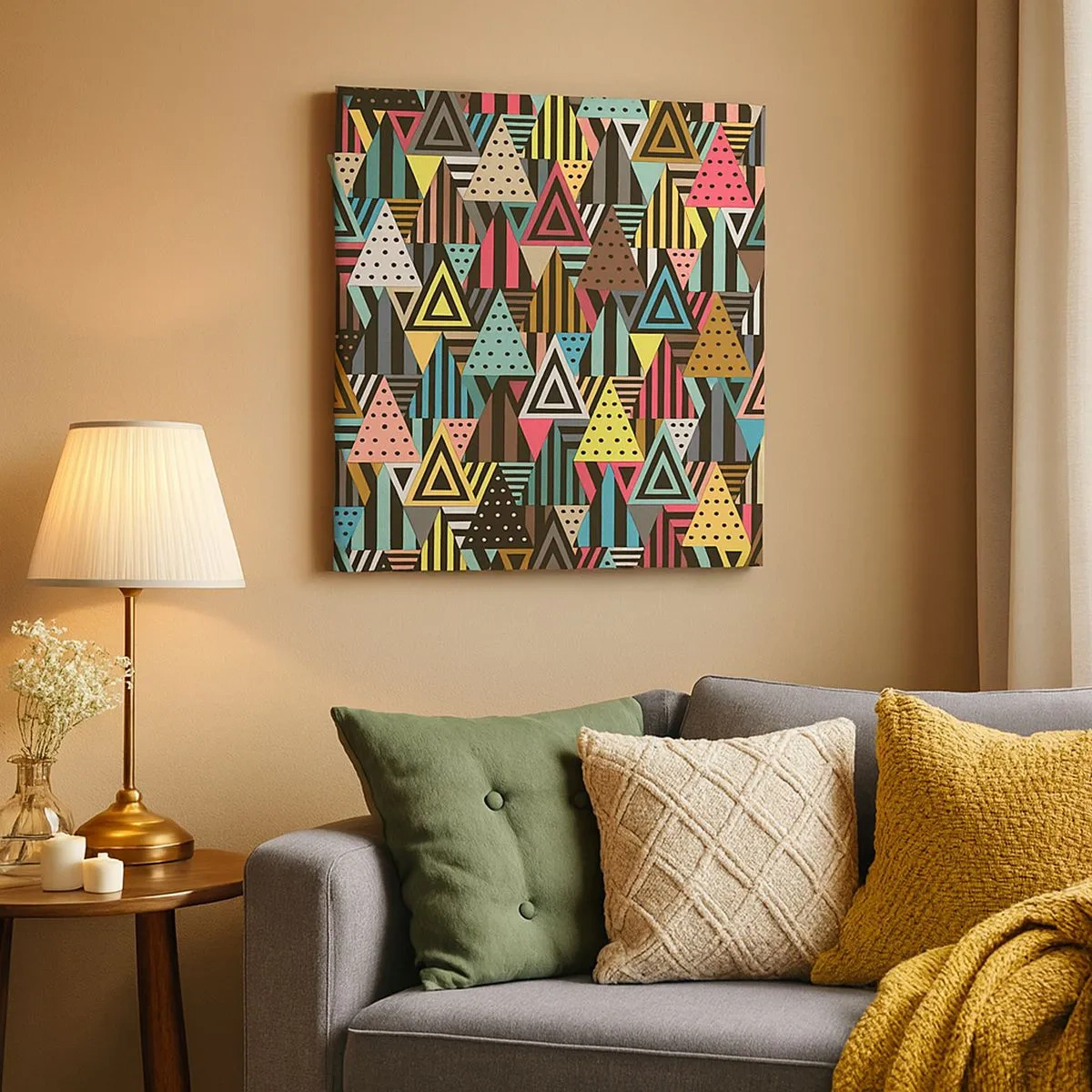 Quadro em tela - Em ritmo para três - 30x30 cm