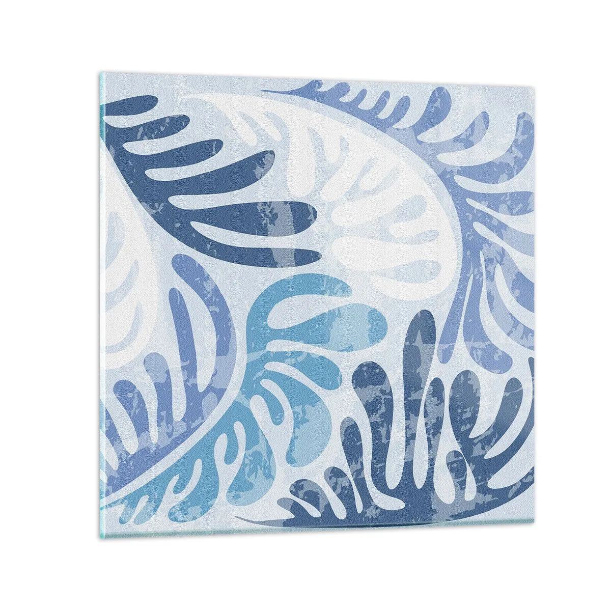 Quadro em vidro - Samambaias azuis - 30x30 cm