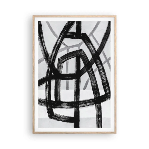 Pôster com moldura de carvalho claro - Profundidade de construção - 70x100 cm