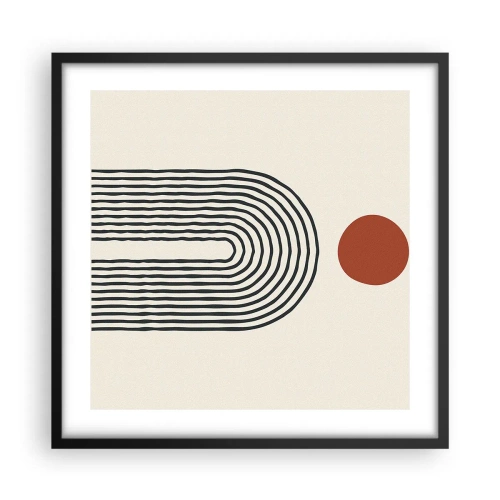 Pôster com moldura preta - Magnetismo de formas e cores - 50x50 cm