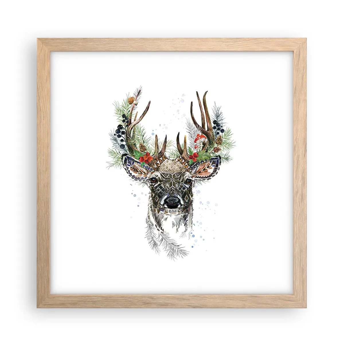 Pôster com moldura de carvalho claro - Num manto festivo - 30x30 cm