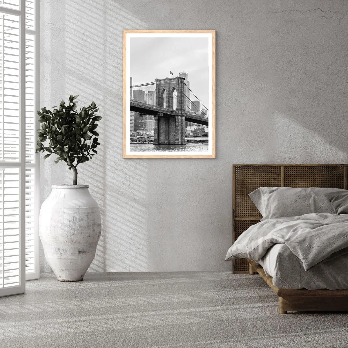 Pôster com moldura de carvalho claro - Vibrações de Nova York - 40x50 cm