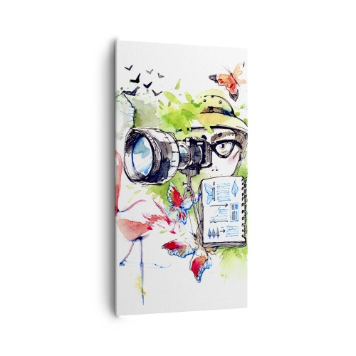 Quadro em tela - Através da lente do viajante - 65x120 cm