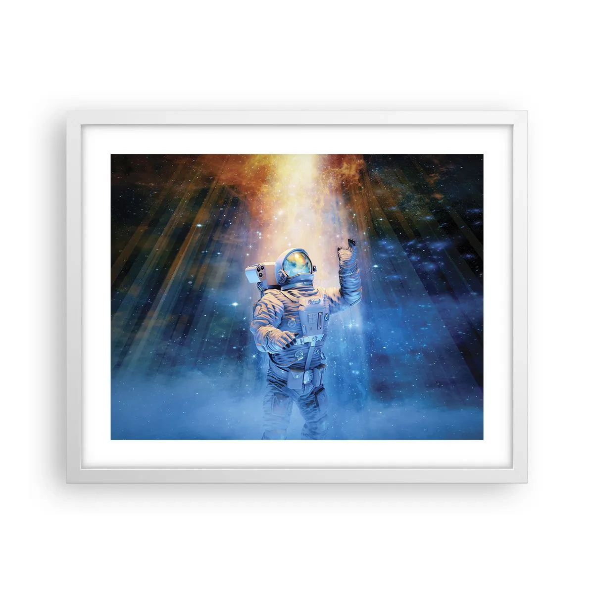 Pôster em moldura branca - Finalmente chegamos - 50x40 cm