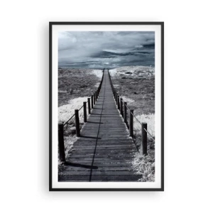 Pôster com moldura preta - Direto para a costa - 61x91 cm