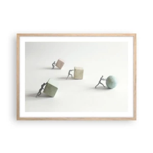 Pôster com moldura de carvalho claro - É a vida - 70x50 cm