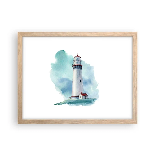 Pôster com moldura de carvalho claro - A gentil irmã do azul - 40x30 cm