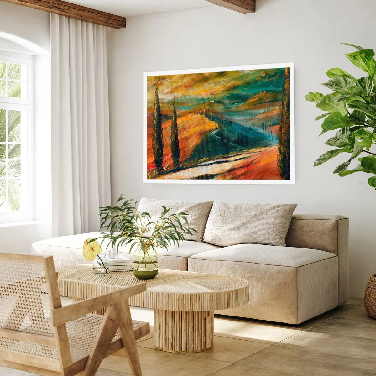 Pôster - Paisagem da Toscana - 91x61 cm