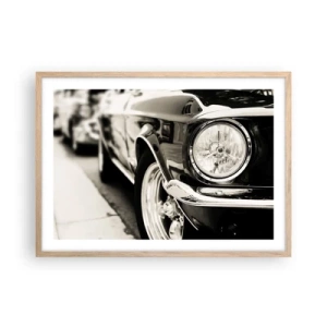 Pôster com moldura de carvalho claro - Brilho permanente - 70x50 cm