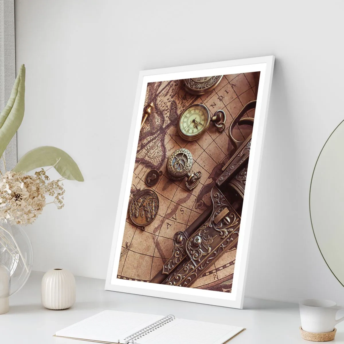 Pôster em moldura branca - A aventura nos chama - 50x70 cm