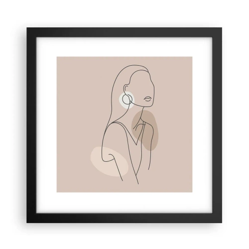 Pôster com moldura preta - Um ícone da feminilidade - 30x30 cm