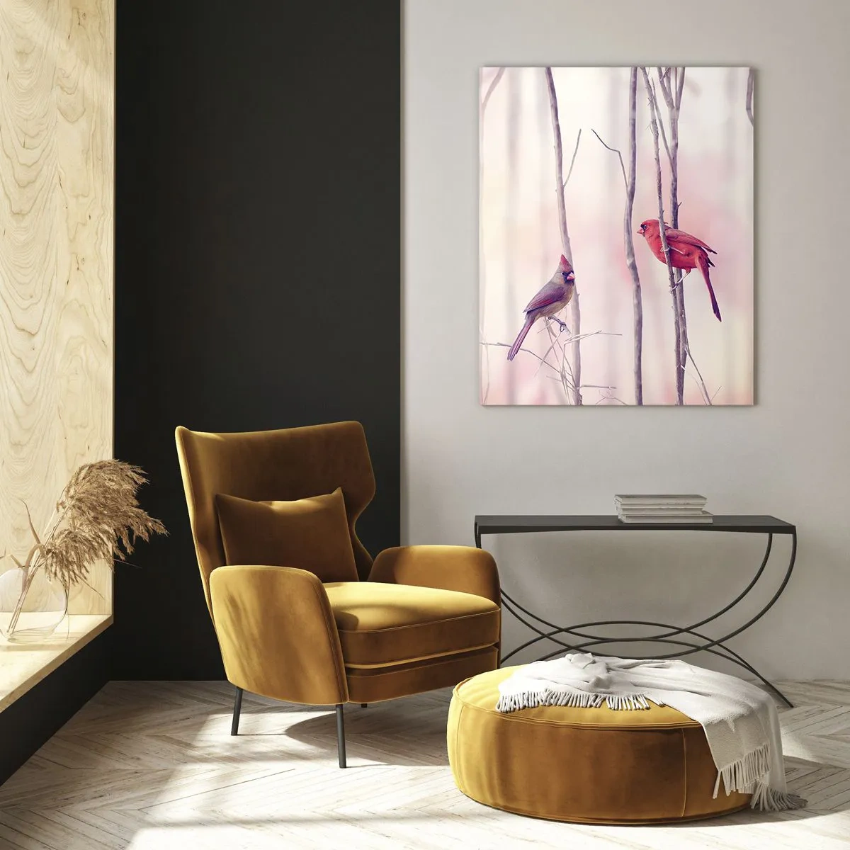 Quadro em vidro - O Conto da floresta rosa - 50x70 cm