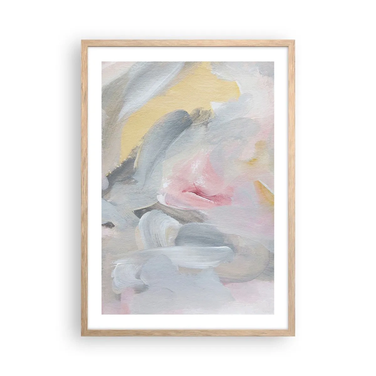 Pôster com moldura de carvalho claro - Em um mundo pastel - 50x70 cm