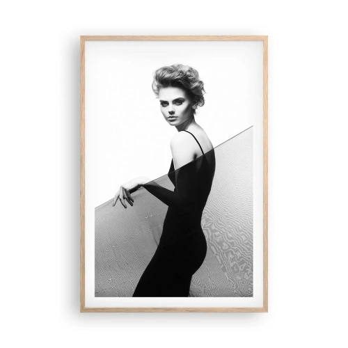 Pôster com moldura de carvalho claro - Olhar magnético - 61x91 cm