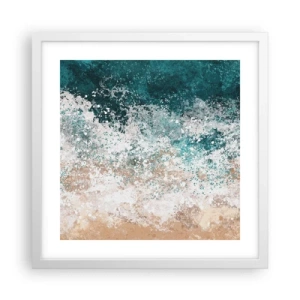 Pôster em moldura branca - Histórias do mar - 40x40 cm